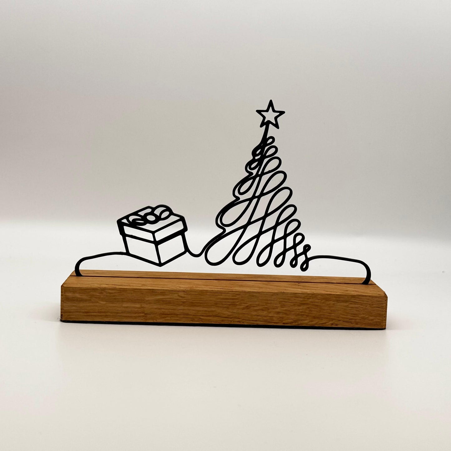 Weihnachtsdeko Holz Eiche – Geschenk & Weihnachtsbaum Silhouette, moderne Winterdeko schwarz, Weihnachtsgeschenk, Holzdeko, Tischdeko