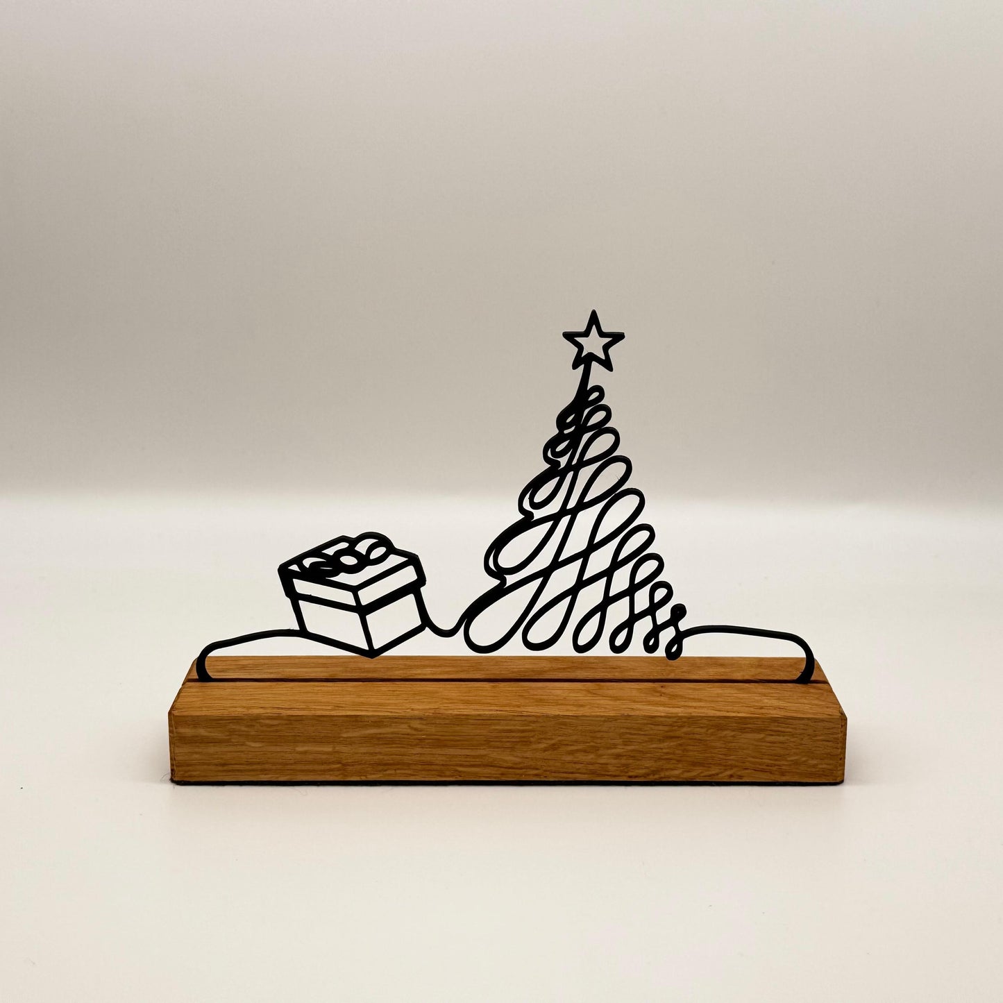Weihnachtsdeko Holz Eiche – Geschenk & Weihnachtsbaum Silhouette, moderne Winterdeko schwarz, Weihnachtsgeschenk, Holzdeko, Tischdeko