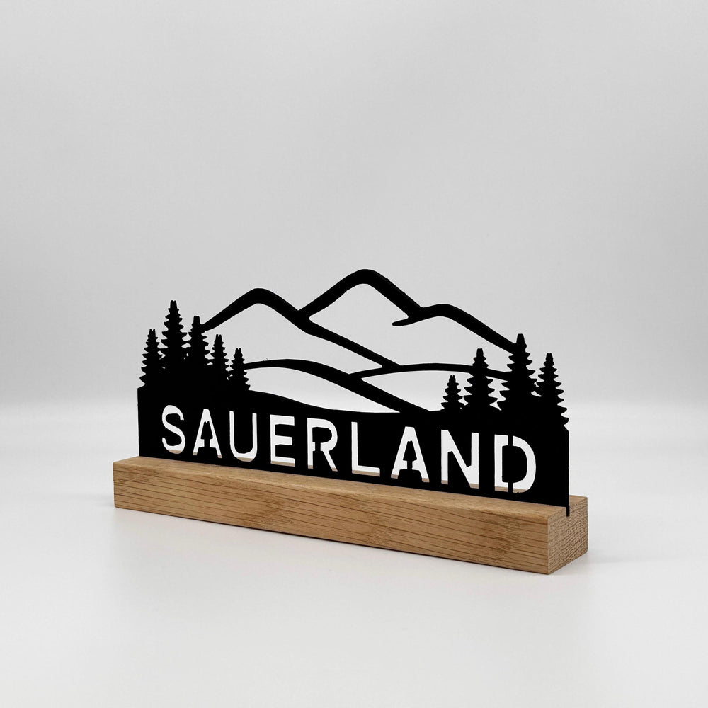 Sauerland-Silhouette aus Holz – Ansicht 1