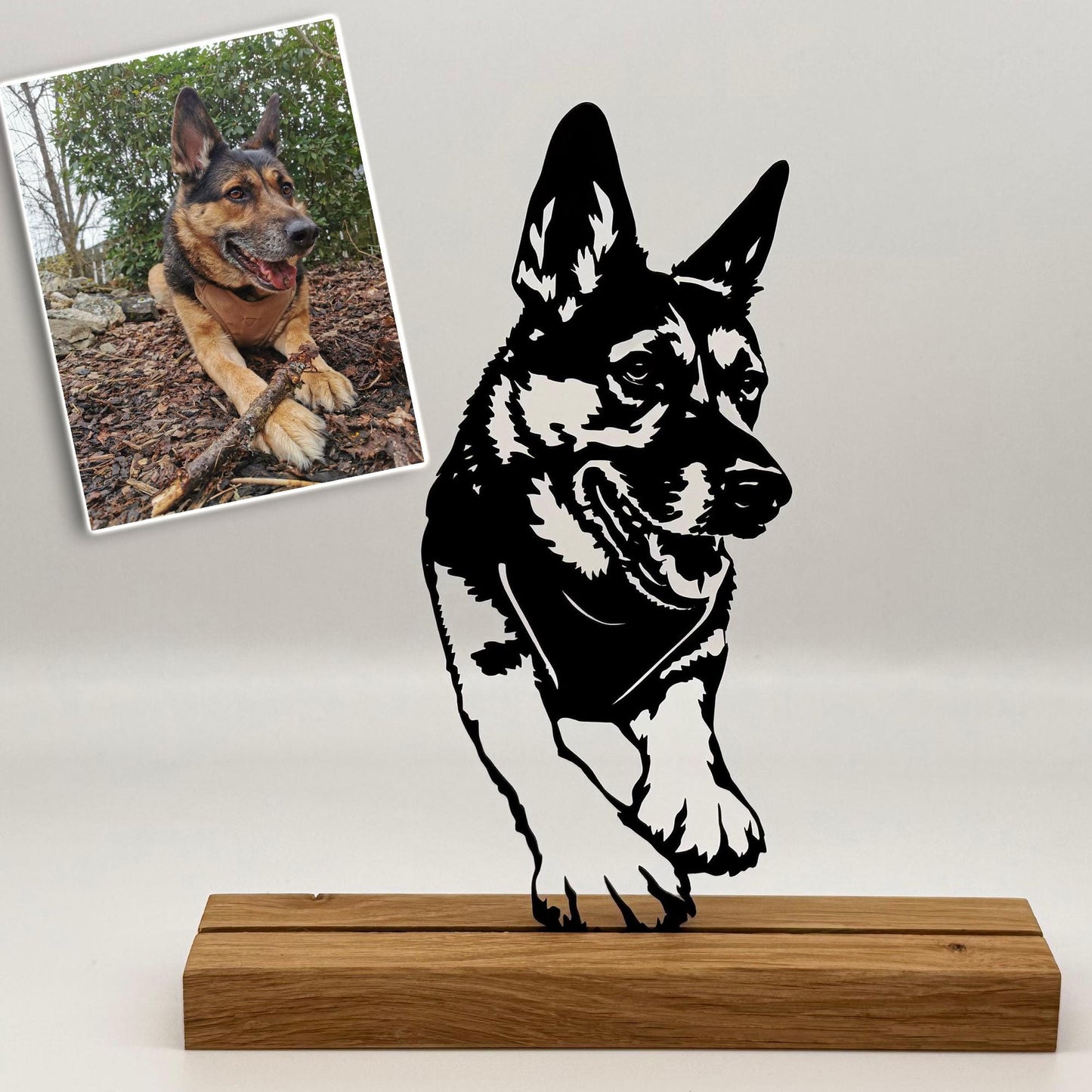Personalisierbares Hundeporträt Silhouette nach Foto