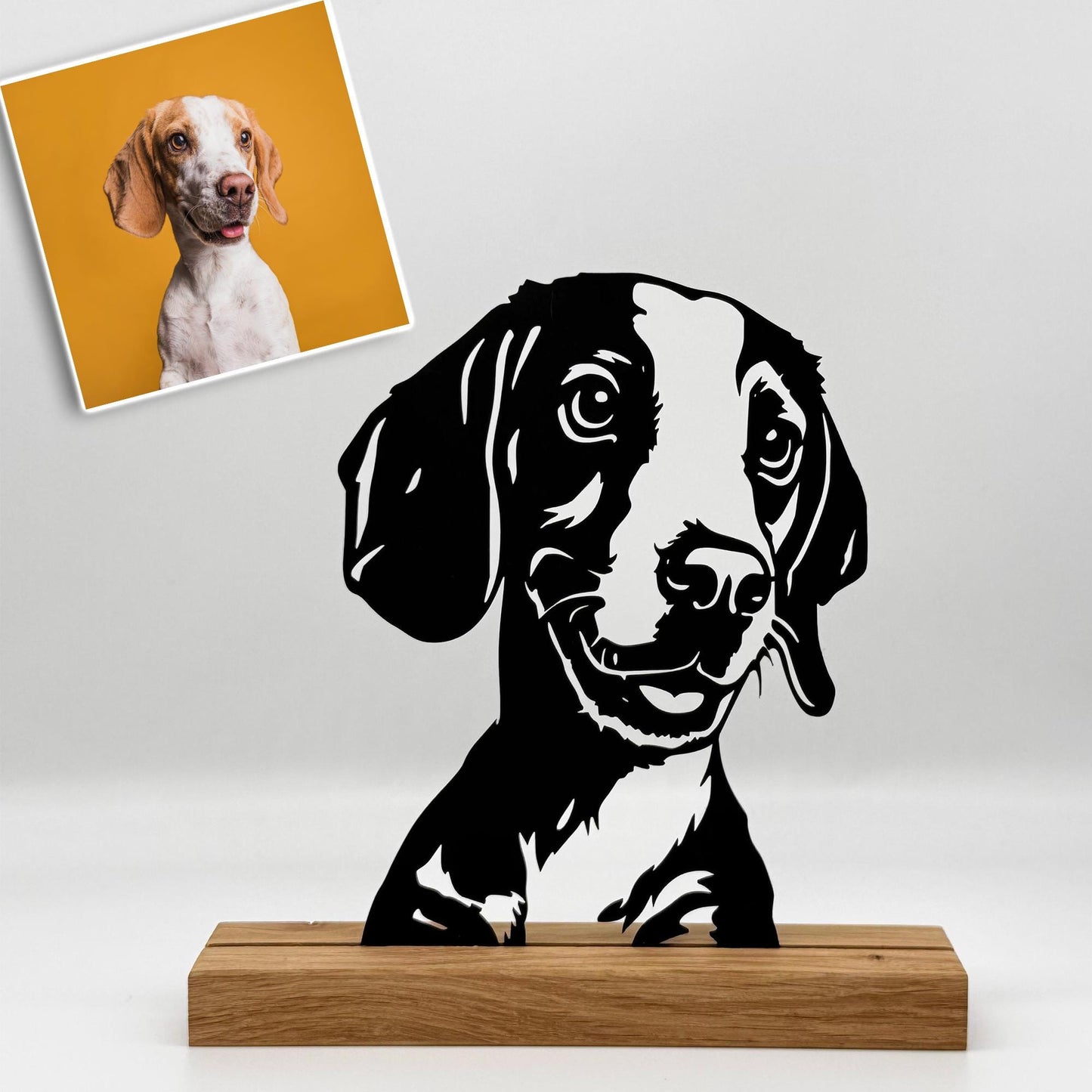 Personalisierbares Hundeporträt Silhouette nach Foto