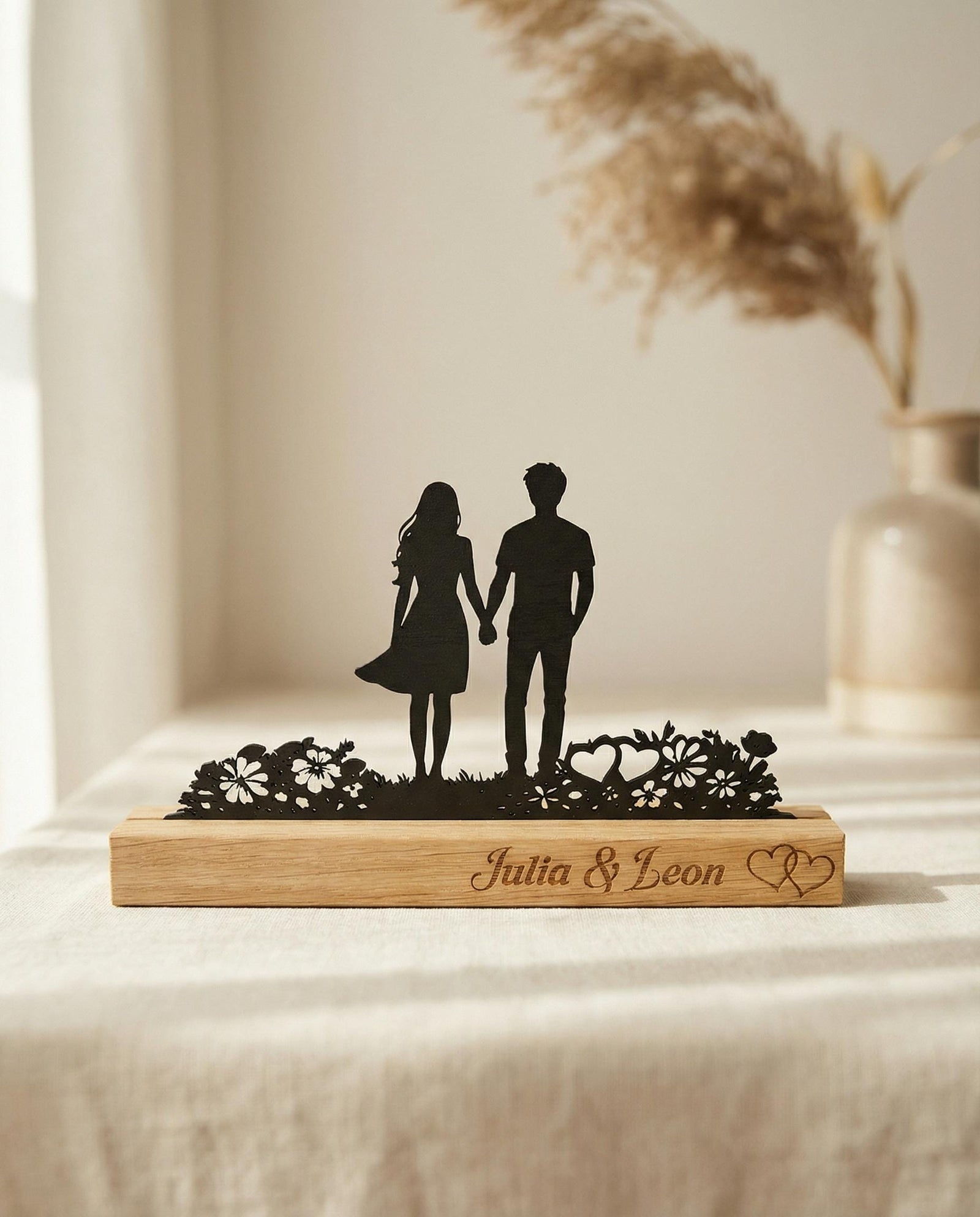 Paar-Silhouette aus Holz – Ansicht 5