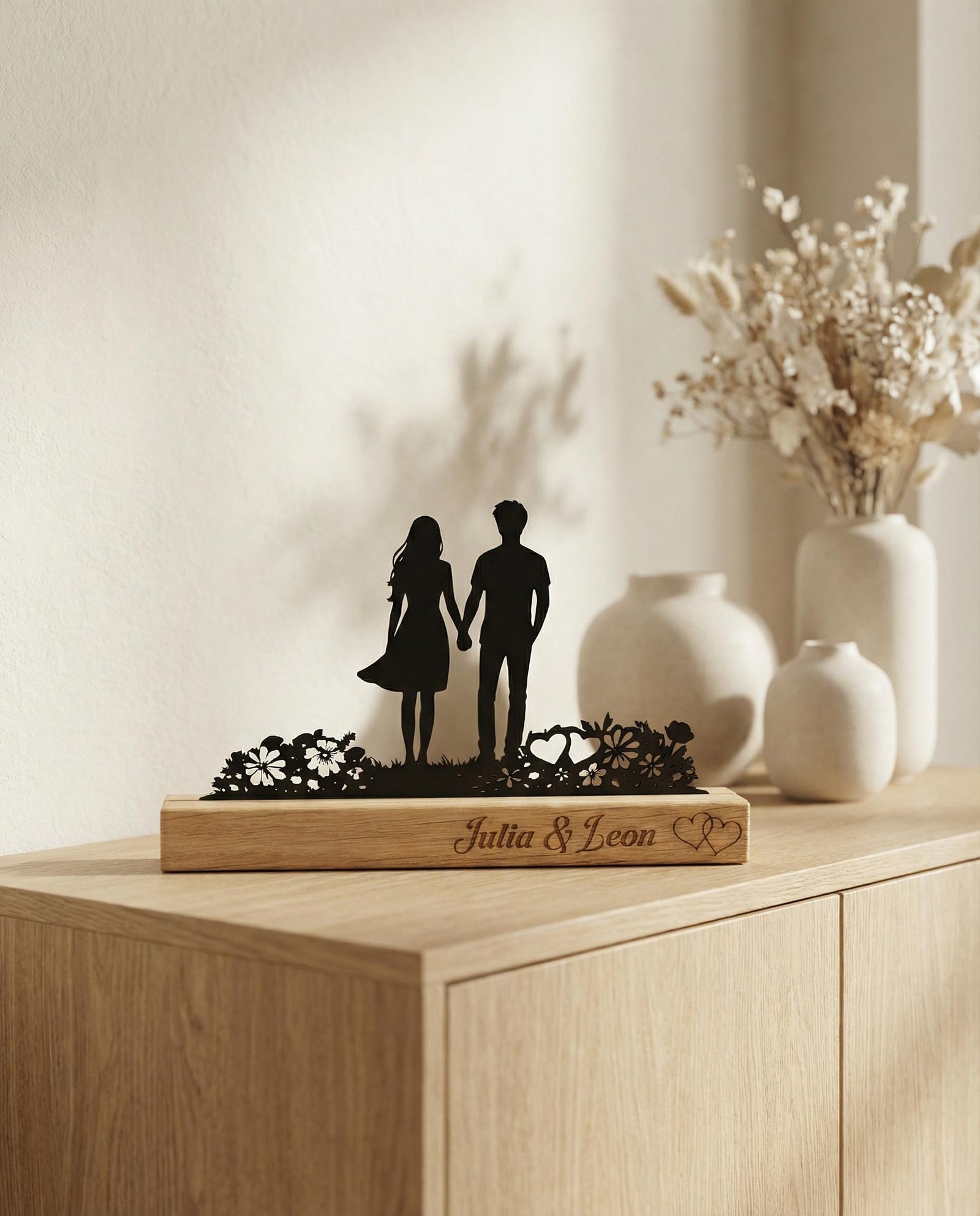 Paar-Silhouette aus Holz – Ansicht 8