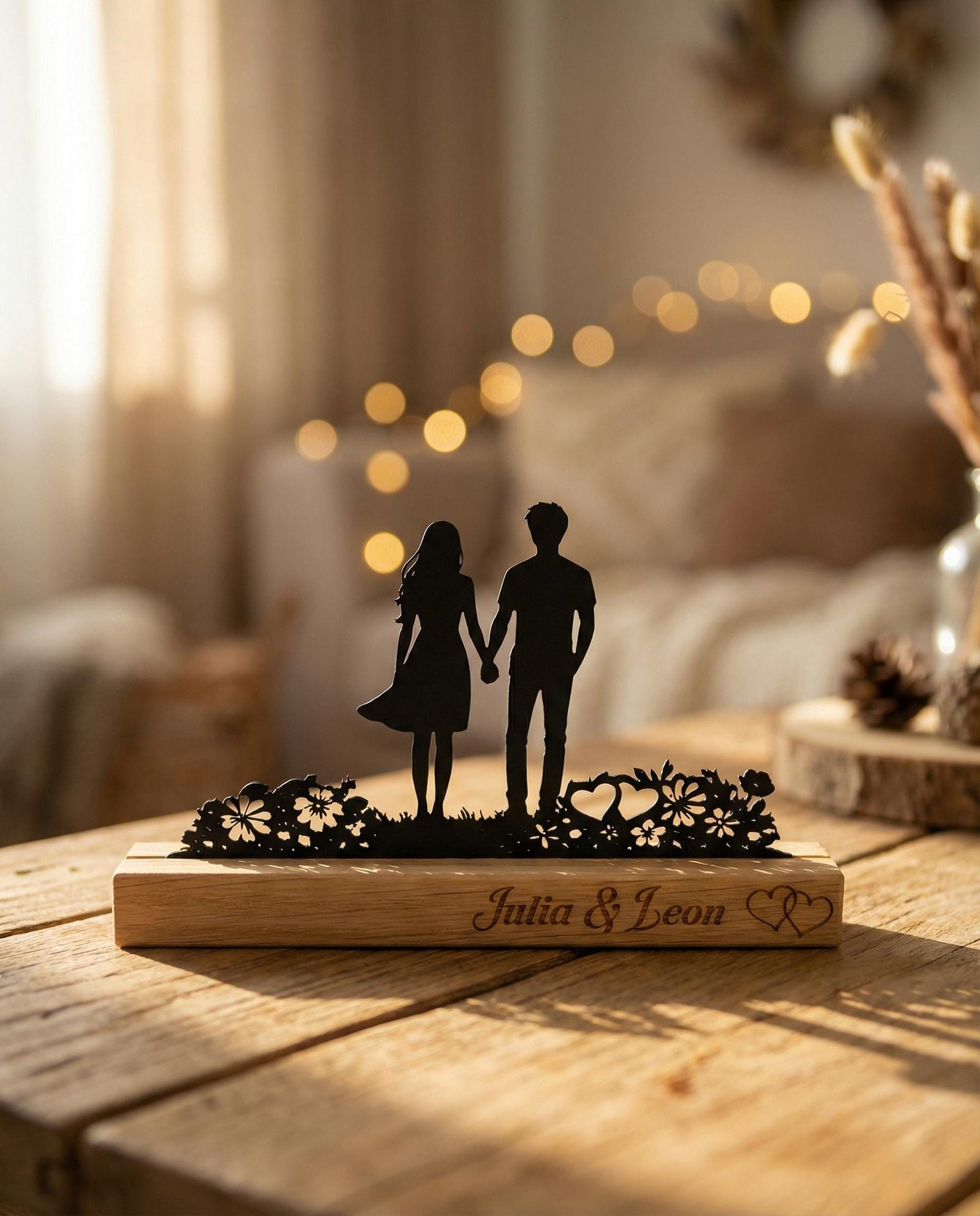 Paar-Silhouette aus Holz – Ansicht 4