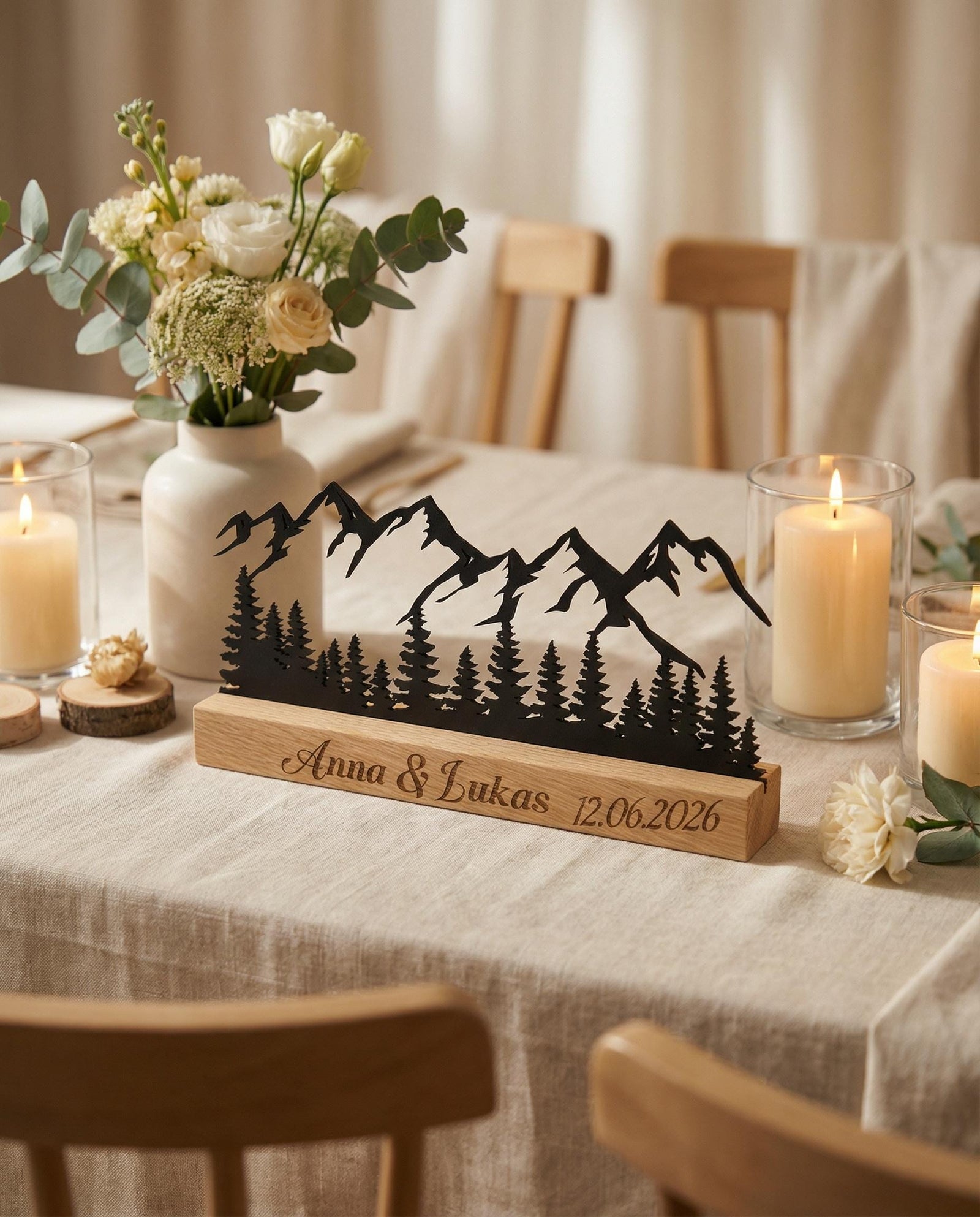 Bergsilhouette aus Holz – Ansicht 11