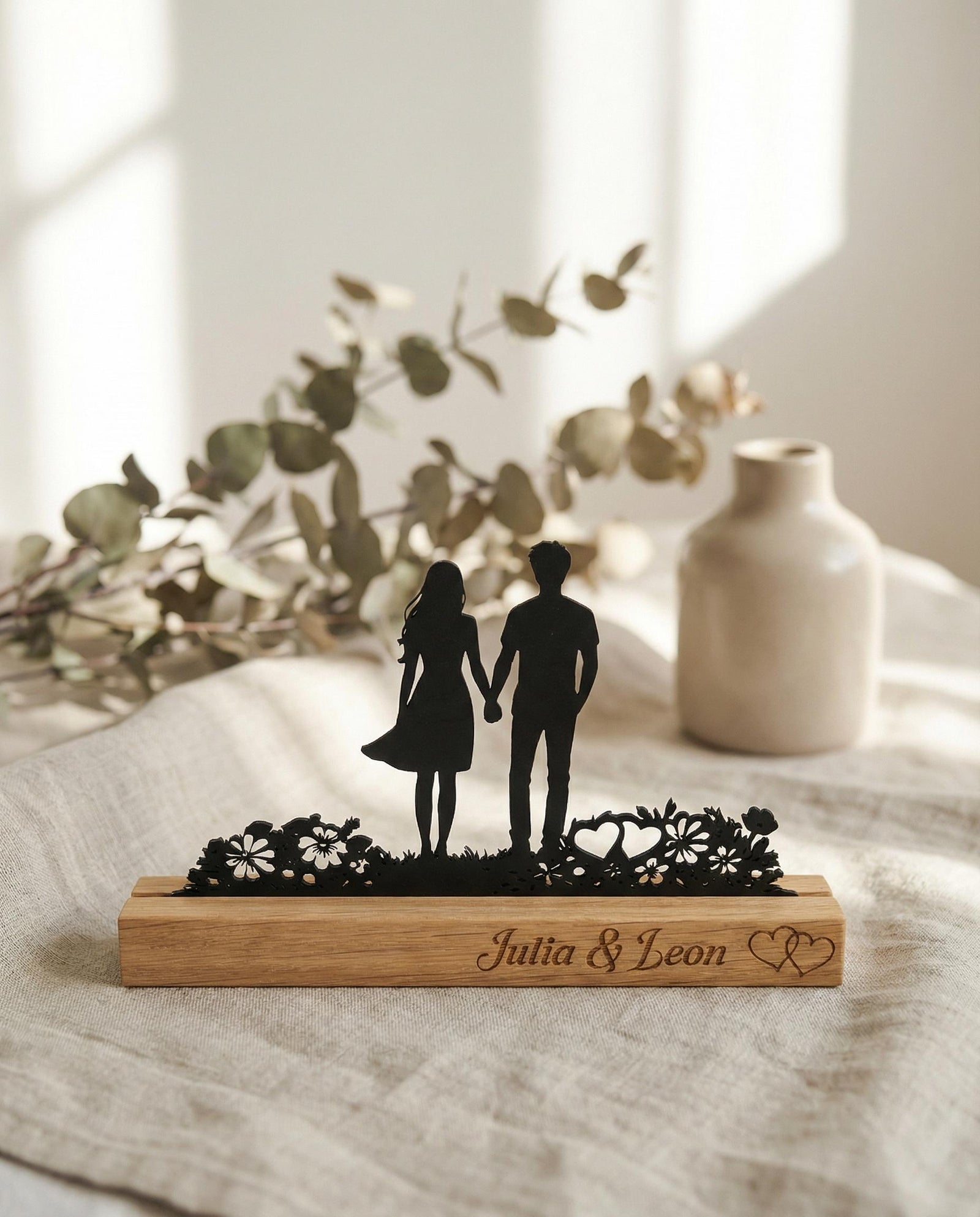 Paar-Silhouette aus Holz – Ansicht 7