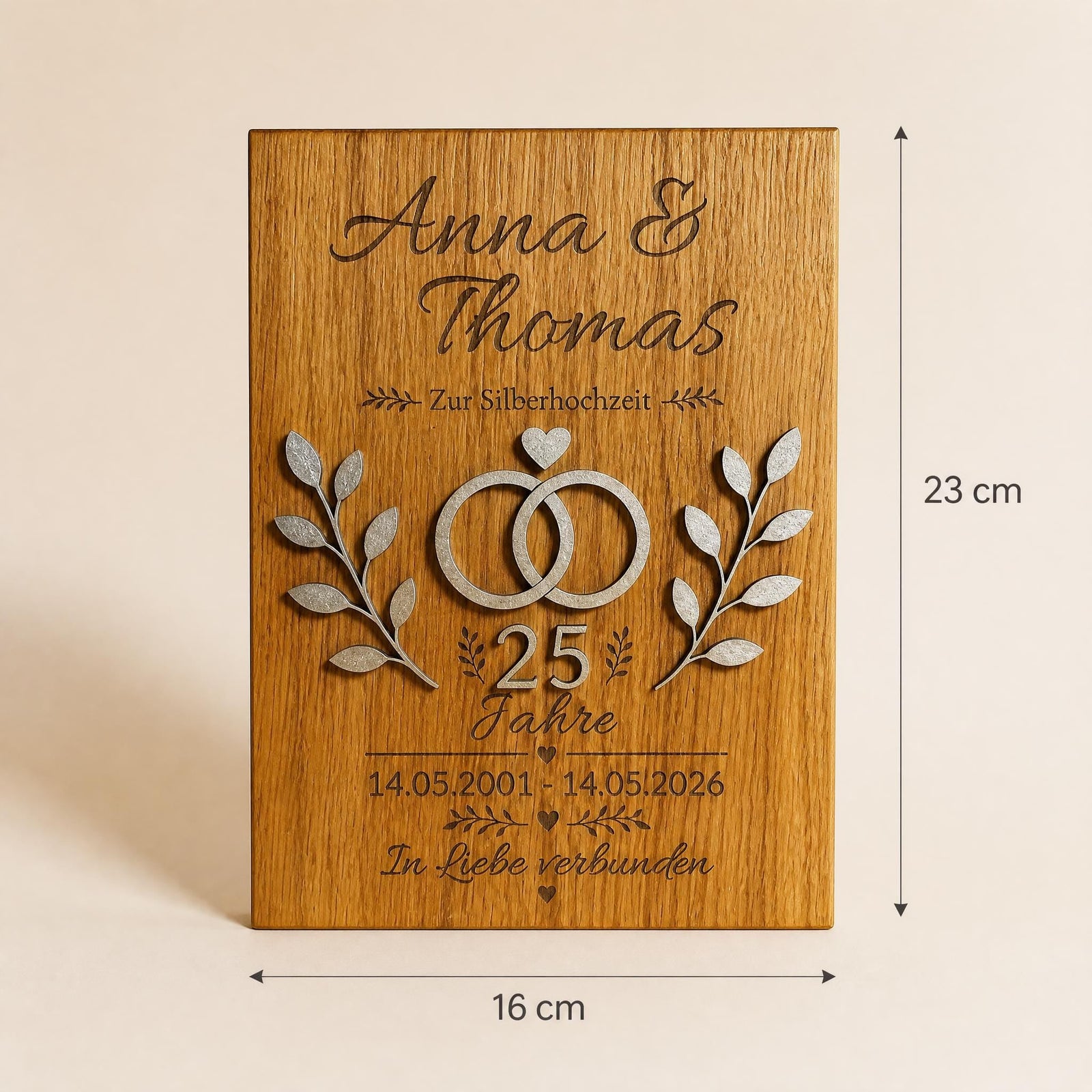 Personalisiertes Holzschild zur Silberhochzeit – Ansicht 6