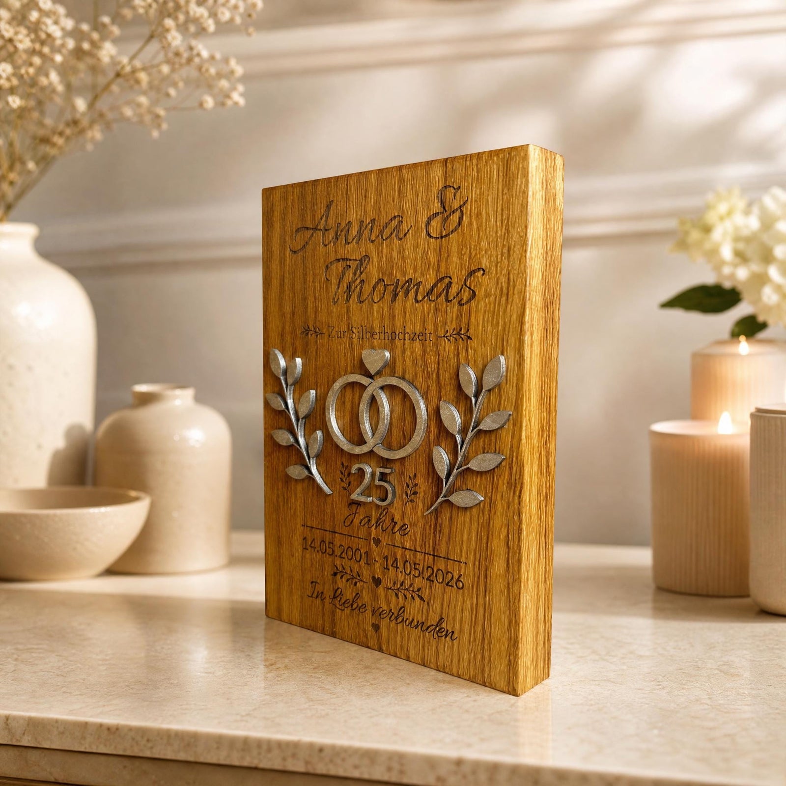 Personalisiertes Holzschild zur Silberhochzeit – Ansicht 4