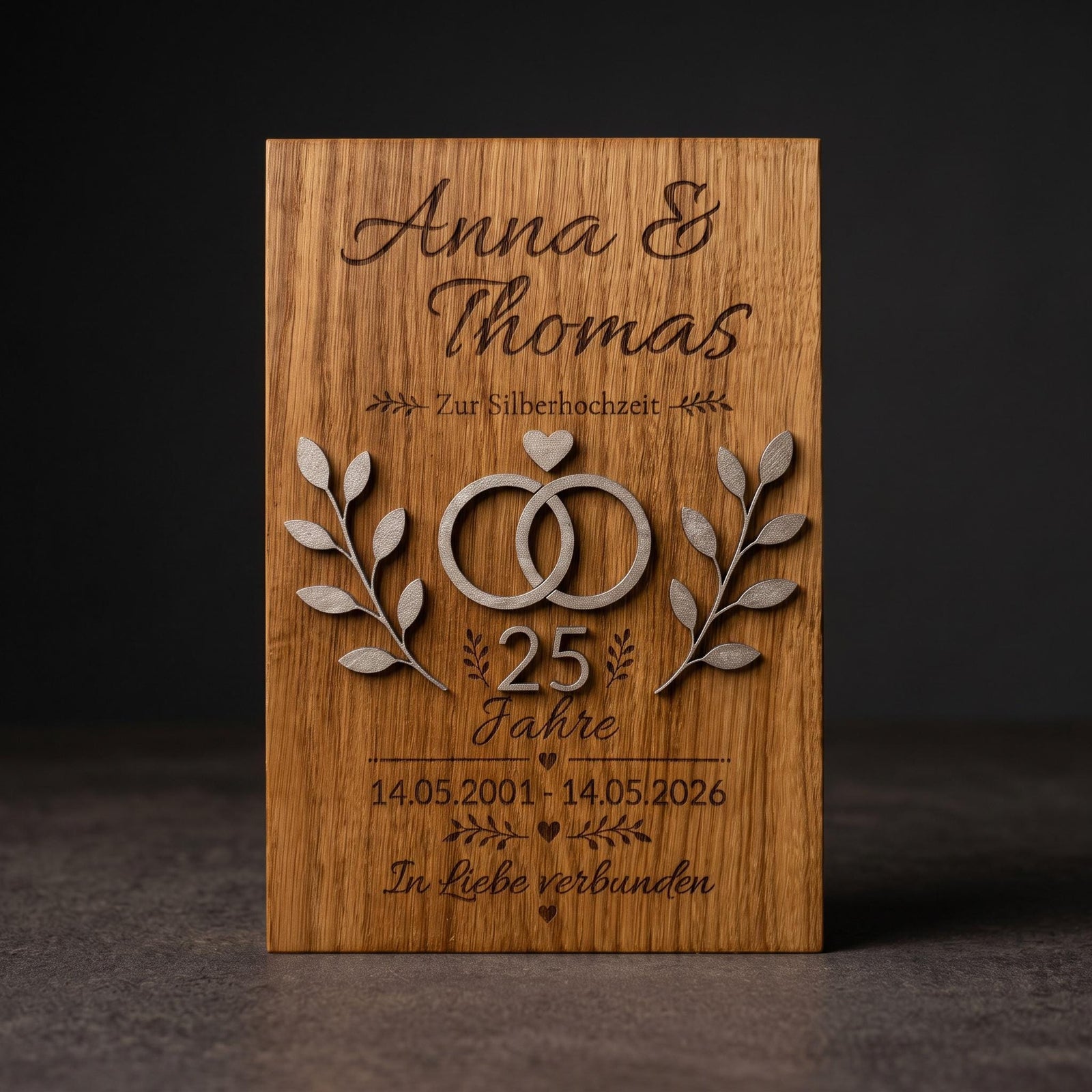 Personalisiertes Holzschild zur Silberhochzeit – Ansicht 3