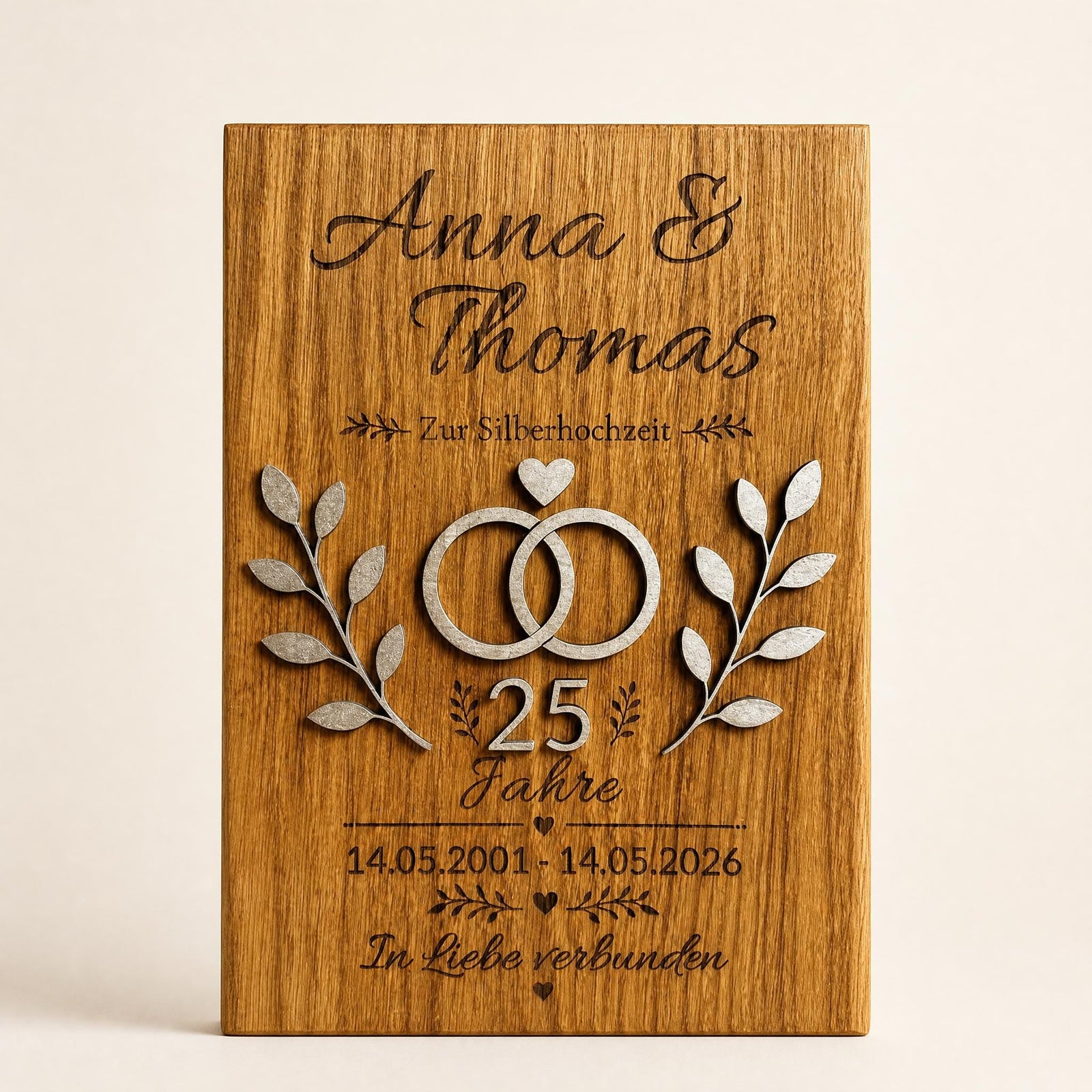 Personalisiertes Holzschild zur Silberhochzeit – Ansicht 7