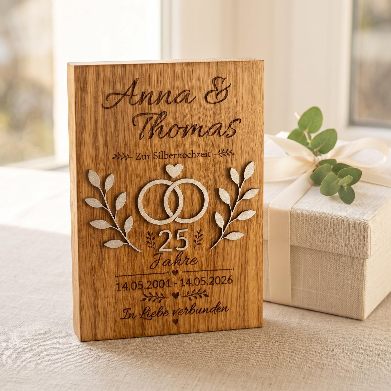 Personalisiertes Holzschild zur Silberhochzeit – Ansicht 8
