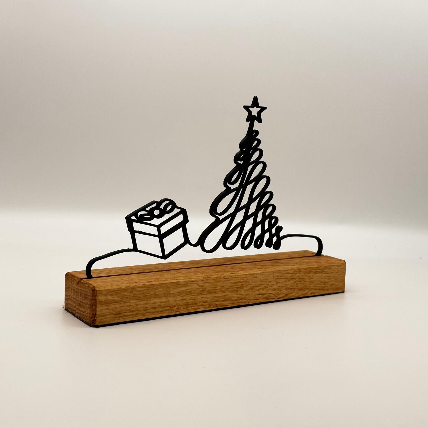 Weihnachtsdeko Holz Eiche – Geschenk & Weihnachtsbaum Silhouette, moderne Winterdeko schwarz, Weihnachtsgeschenk, Holzdeko, Tischdeko
